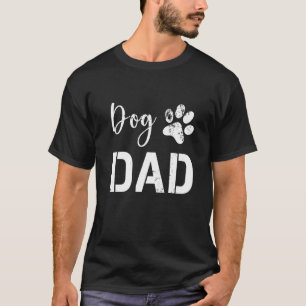 Camiseta Dog Dad Vintage Distressed Dog Paw Father Day