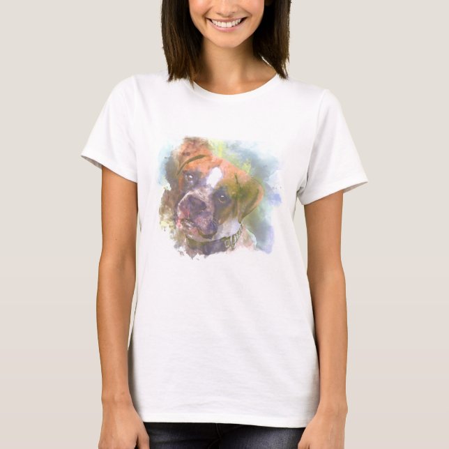Camiseta Dog de Boxer de color agua (Anverso)