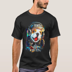 Camiseta Dog dj fiesta música cool diversión lindo cumpleañ
