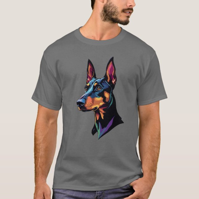 Camiseta Dog Doberman Colorful (Anverso)
