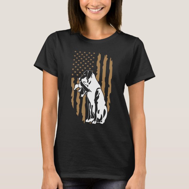 Camiseta Dog Duck Hunting American Flag (Anverso)
