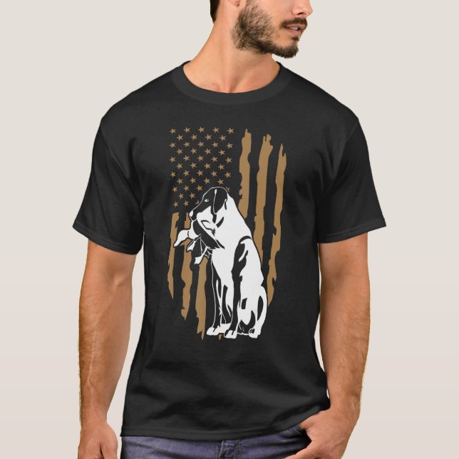 Camiseta Dog Duck Hunting American Flag (Anverso)
