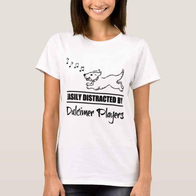 Camiseta Dog Easily Distracted By Dulcimer Players Music (Anverso)