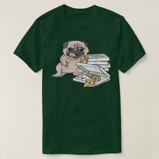 Camiseta Dog Eating A Pizza  (Diseño del anverso)