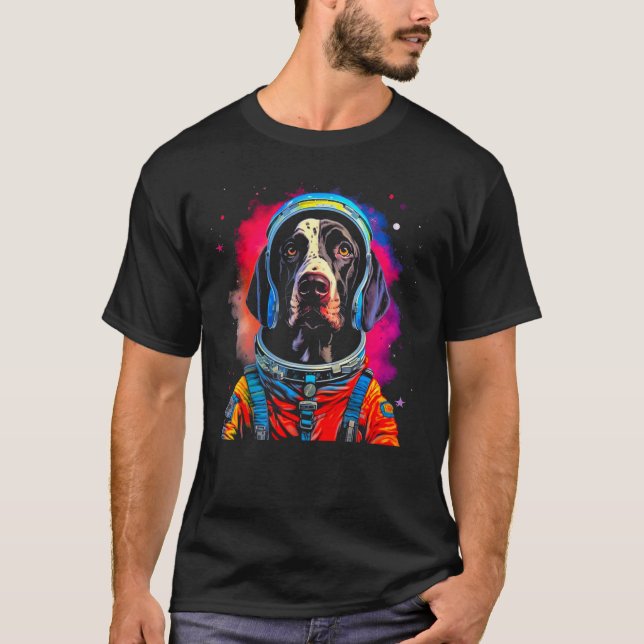 Camiseta Dog German Shorthaired Pointer Astronaut Space Cos (Anverso)
