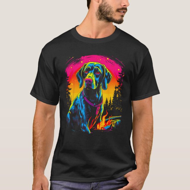 Camiseta Dog German Shorthaired Pointer Camping (Anverso)