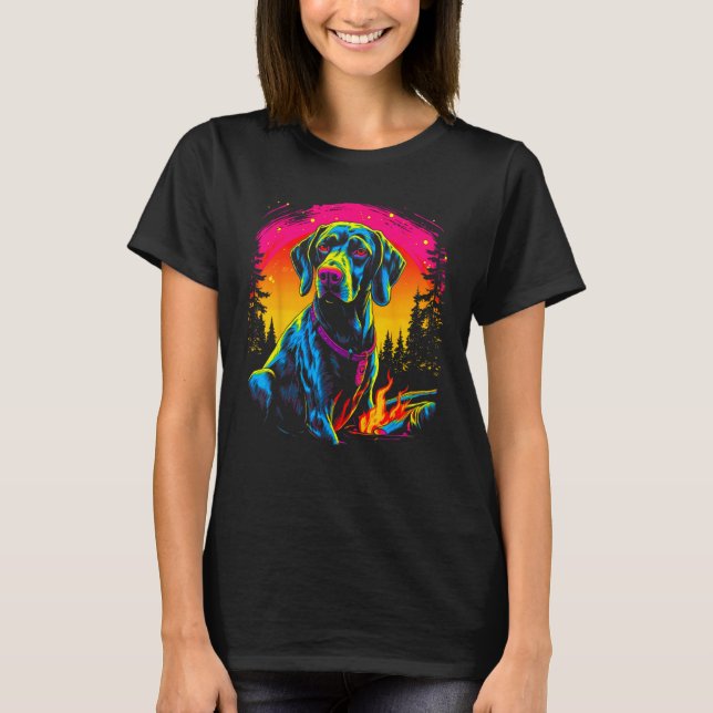 Camiseta Dog German Shorthaired Pointer Camping (Anverso)