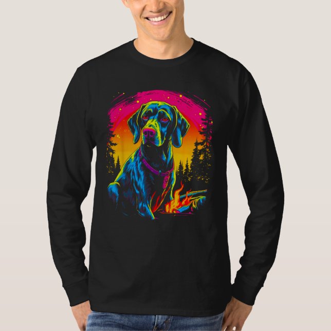 Camiseta Dog German Shorthaired Pointer Camping (Anverso)