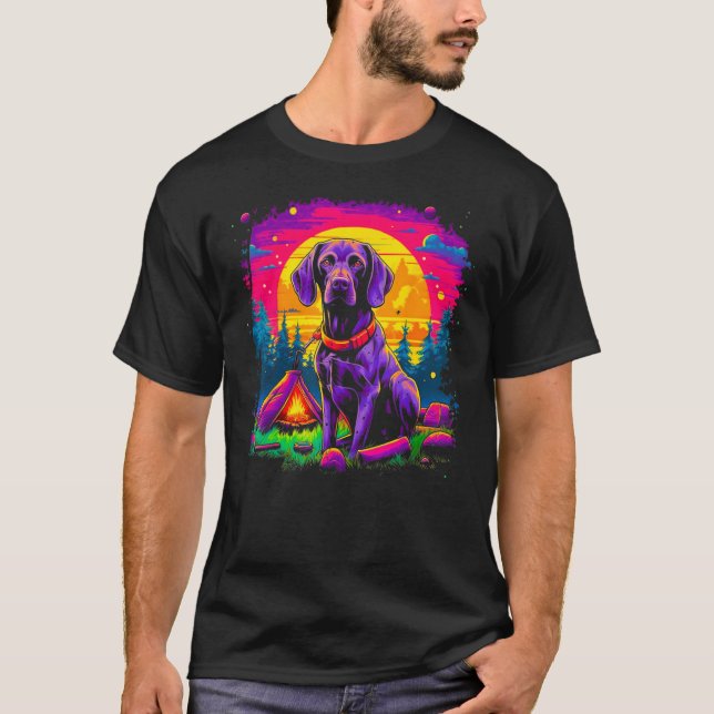 Camiseta Dog German Shorthaired Pointer Camping Nature (Anverso)