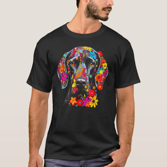 Camiseta Dog German Shorthaired Pointer Flower Peace (Anverso)