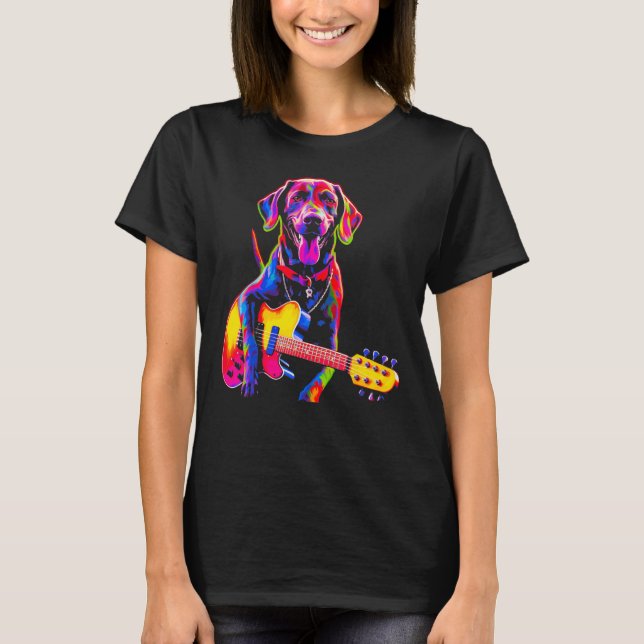 Camiseta Dog German Shorthaired Pointer Guitar (Anverso)