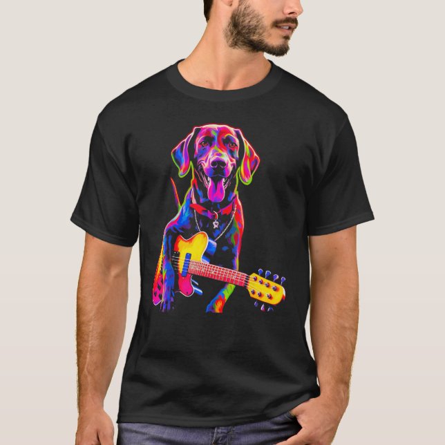 Camiseta Dog German Shorthaired Pointer Guitar (Anverso)