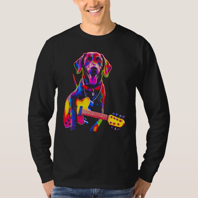 Camiseta Dog German Shorthaired Pointer Guitar (Anverso)