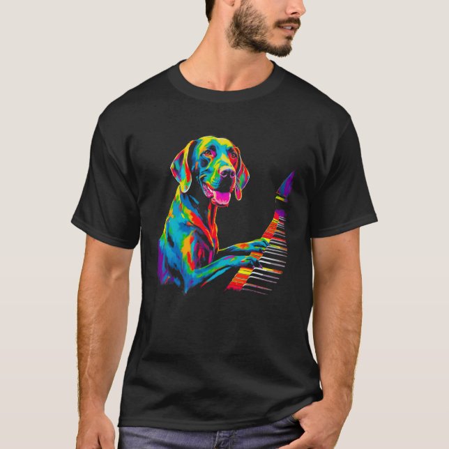Camiseta Dog German Shorthaired Pointer Piano Pianist (Anverso)