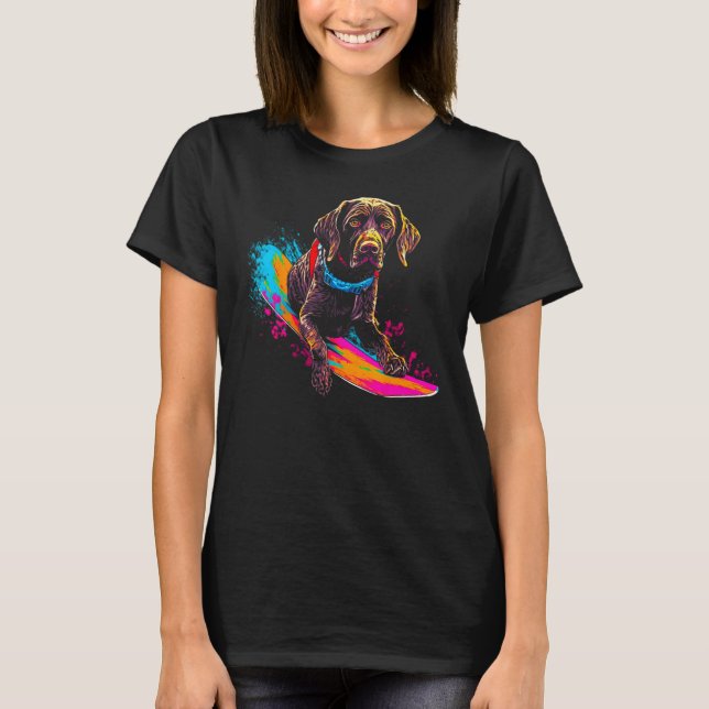 Camiseta Dog German Shorthaired Pointer Snowboard (Anverso)