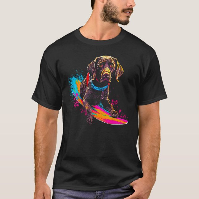 Camiseta Dog German Shorthaired Pointer Snowboard (Anverso)