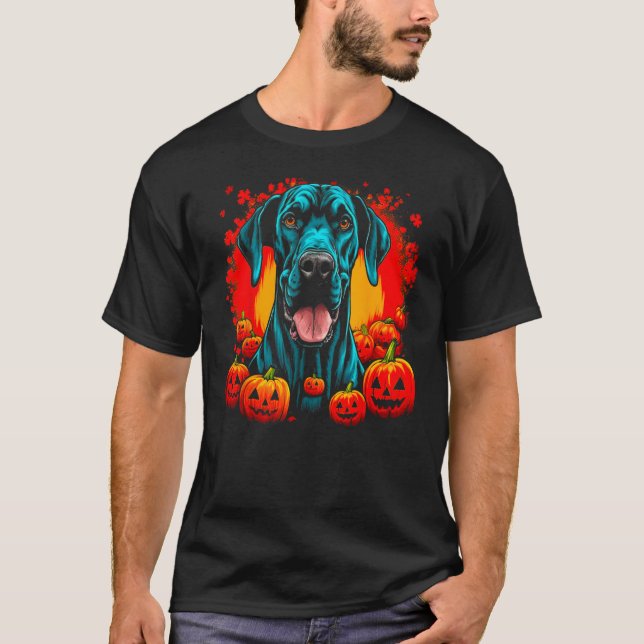 Camiseta Dog Great Dane Halloween Theme (Anverso)