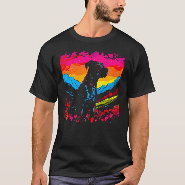 Camiseta Dog Great Dane Pop Art (Anverso)