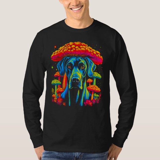 Camiseta Dog Great Dane Psychedelic Mushroom (Anverso)