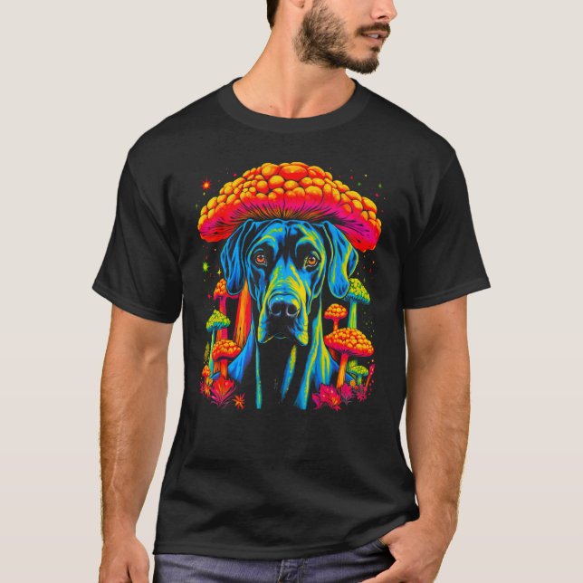 Camiseta Dog Great Dane Psychedelic Mushroom (Anverso)
