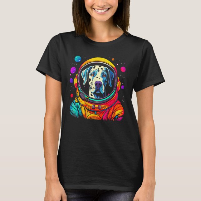 Camiseta Dog Great Dane Space Astronaut Science (Anverso)