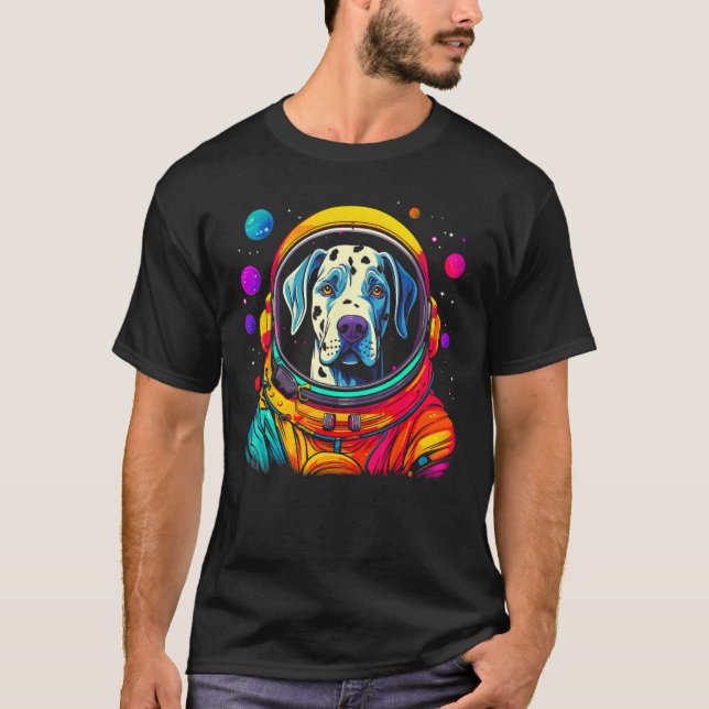 Camiseta Dog Great Dane Space Astronaut Science (Anverso)
