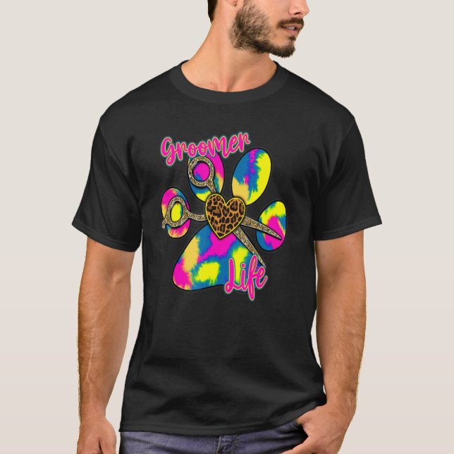 Camiseta Dog Groomer Paw Shalla Mascota Grooming Mujer Amor (Anverso)