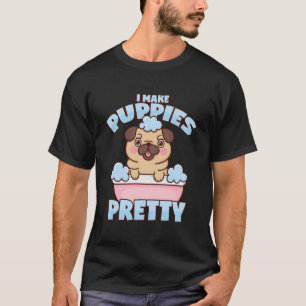 Camiseta Dog Groomer Pug Dog Puppy Bathtub Salón De Perros