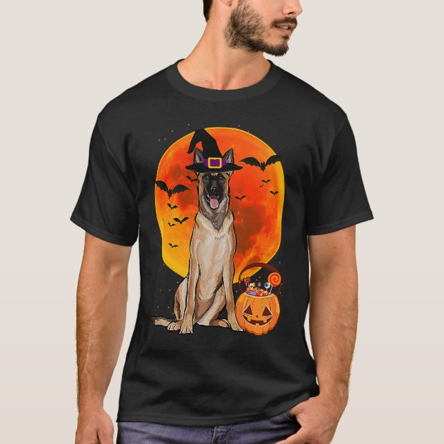Camiseta Dog Halloween Belgian Malinoi Jack O Lantern Pumpk (Anverso)