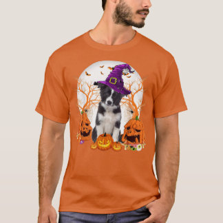 Camiseta Dog Halloween Border Collie Dog Jack O Lantern Pum