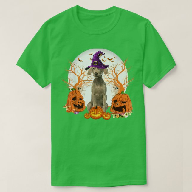 Camiseta Dog Halloween Weimaraner Dog Jack O Lantern Pumpki (Diseño del anverso)