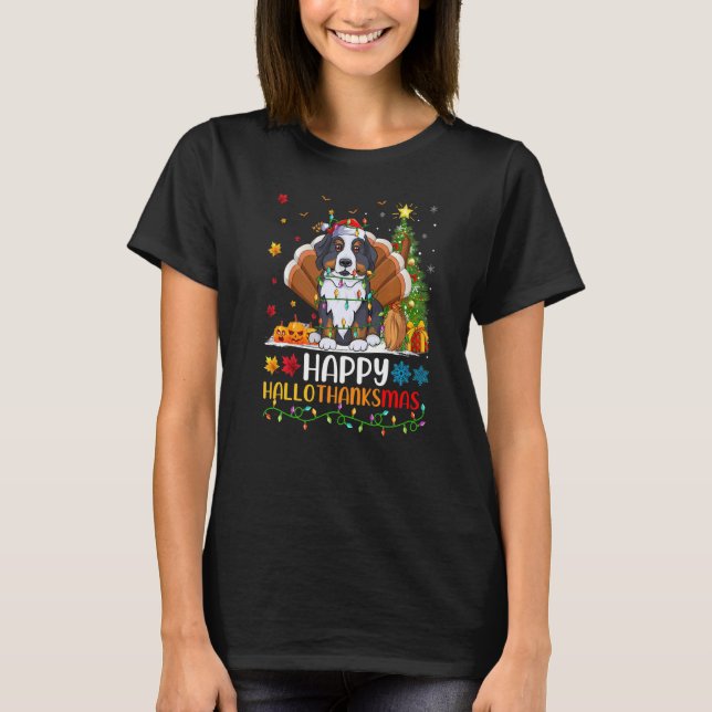 Camiseta Dog Happy Bernese Mountain Dog Hellothanksmas (Anverso)