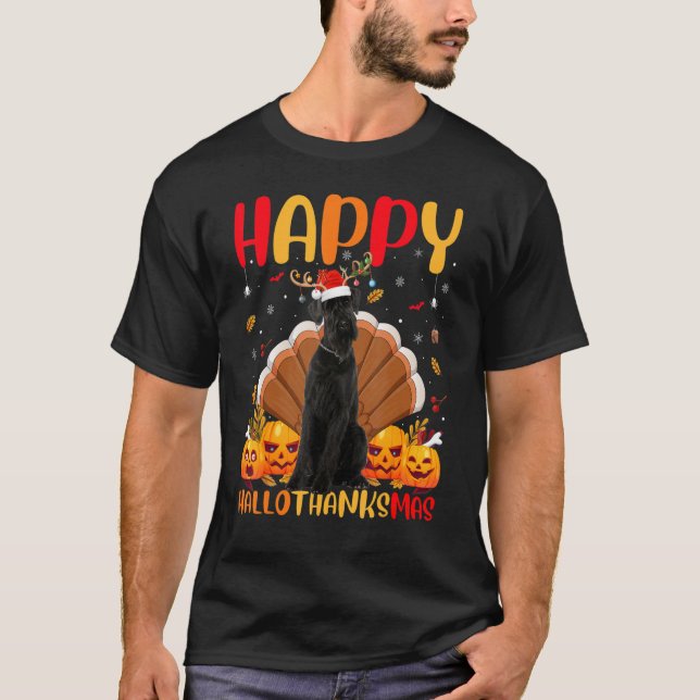 Camiseta Dog Happy Giant Schnauzer Dog Hellothanksmas (Anverso)