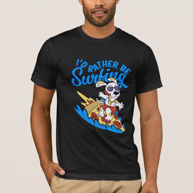 Camiseta Dog i 'd rather je surfing (Anverso)