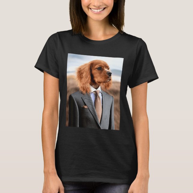 Camiseta Dog In Suit And Tie  English Cocker Spaniel Mbassp (Anverso)