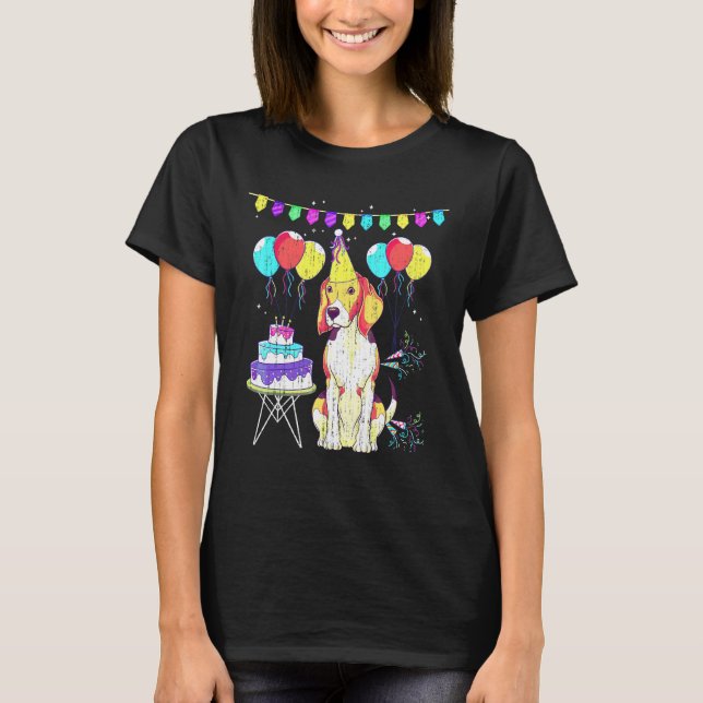 Camiseta Dog  Kids Birthday Cake Dog Owner Pet Animal Beagl (Anverso)