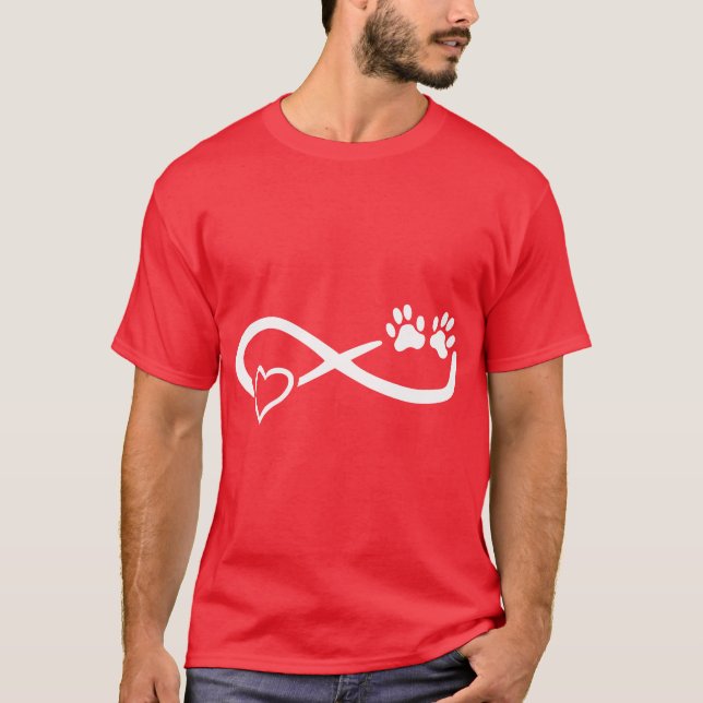 Camiseta Dog Love Dog Paw Heart Infinite Dog Love regalo vi (Anverso)