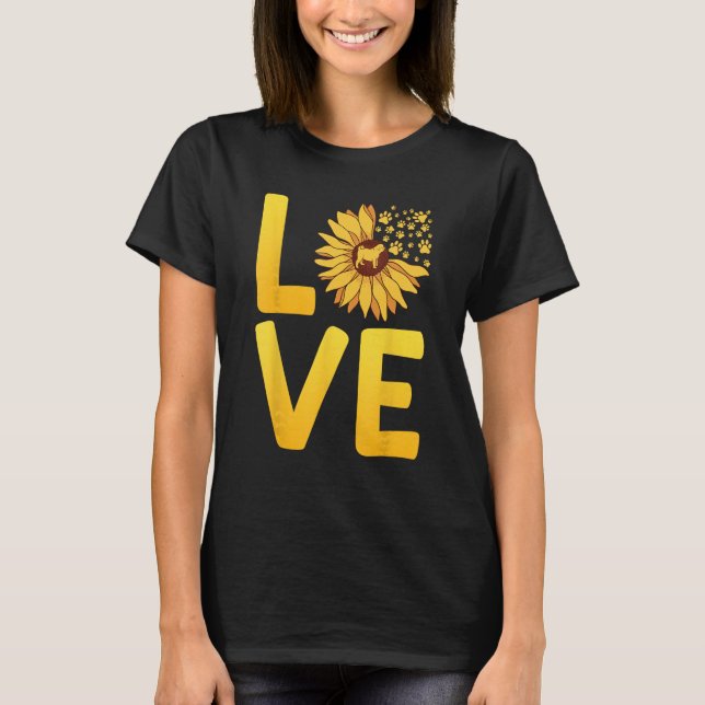 Camiseta Dog LOVE Spring Fan Dog  Doggie Sunflower Dog Mom (Anverso)