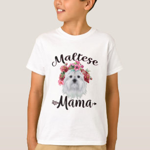 Camiseta Dog Lover Flores de perro maltesas y maltesas de