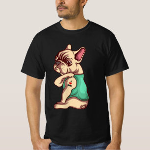 Camiseta Dog Lover   Guay Bulldog francés I Love Mom Tatto