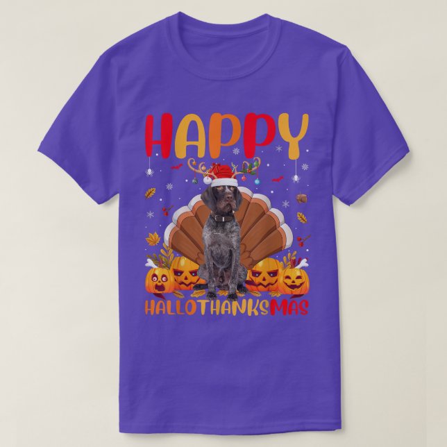 Camiseta Dog Lover Happy German Wirehaired Pointer Dog Hell (Diseño del anverso)