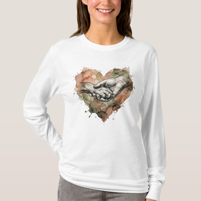 Camiseta Dog Lover Human Animal Bond Watercolor Heart (Anverso)