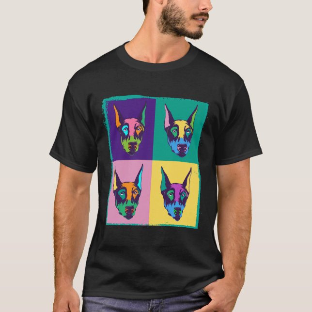 Camiseta Dog Lover I Pop Art Doberman (Anverso)