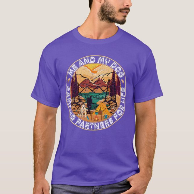 Camiseta Dog Lover Man and His Dog Best Camping Partners fa (Anverso)