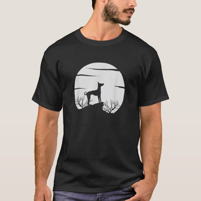 Camiseta Dog Lover Silhouette with Scenic Moon and Nature S (Anverso)
