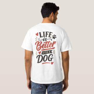 Camiseta Dog Lover Wall Art - Life is Better with a Dog Red