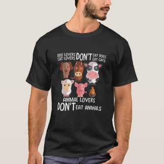 Camiseta Dog Lovers Don't Eat Dogs Cat Lovers Don't Eat Cat