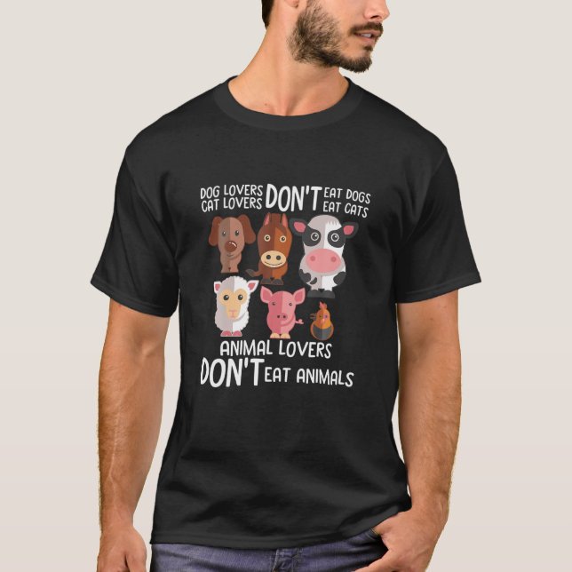 Camiseta Dog Lovers Don't Eat Dogs Cat Lovers Don't Eat Cat (Anverso)