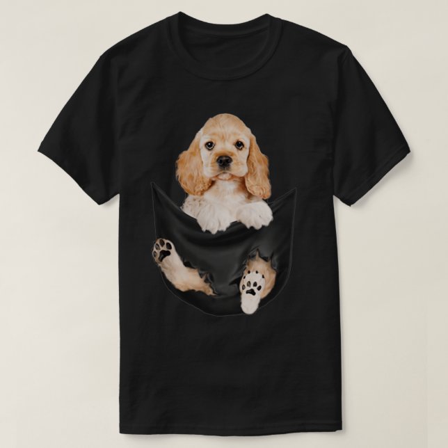 Camiseta Dog Lovers Gifts Cocker spaniel In Pocket Funny Do (Diseño del anverso)