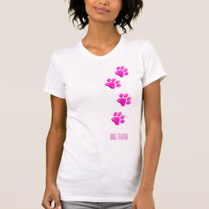 Camiseta DOG MAMA Pink Paw Imprime Pet Lover Diversión